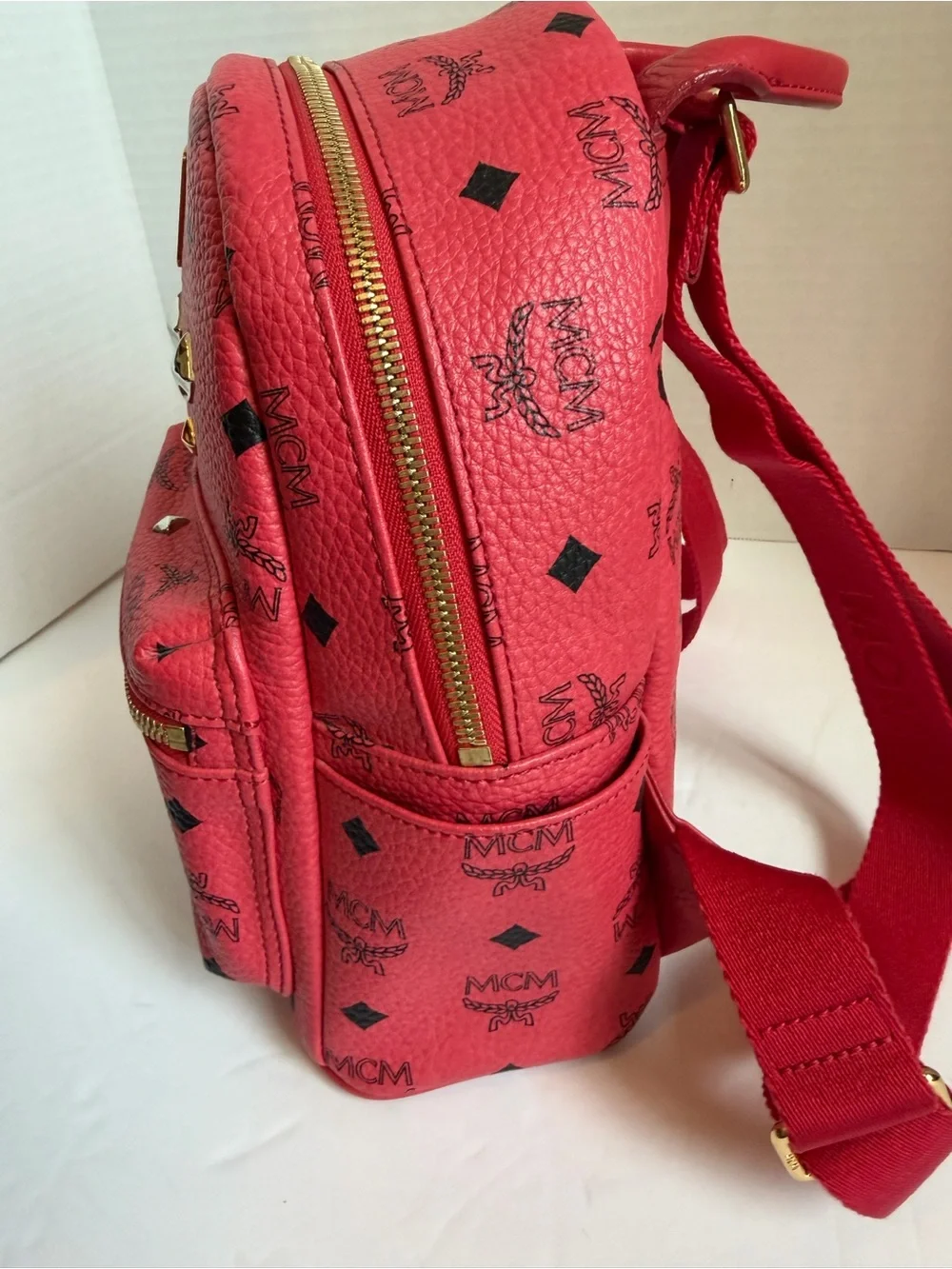 MCM Red Backpack- small